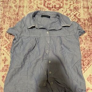 Brandy Melville Navy Striped Collared Shirt